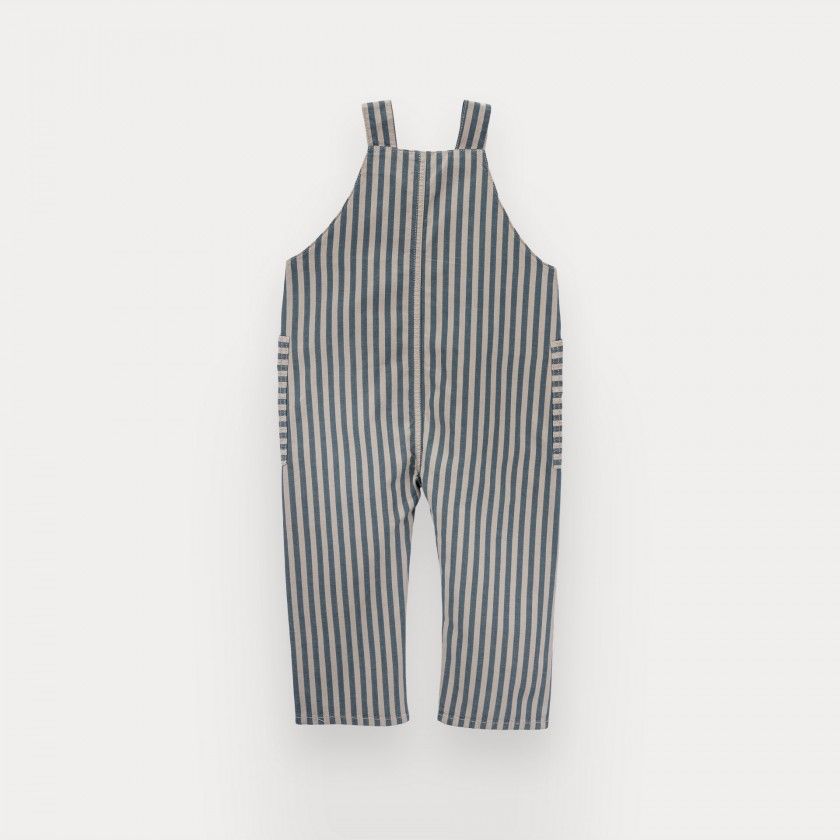 Boris overalls for kids in striped twill