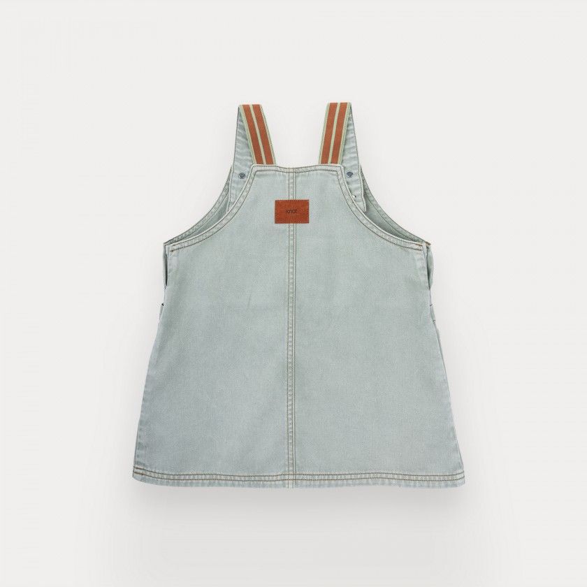 Emmie pinafore dress for girl in cotton twill