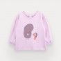 T-Shirt Fluffy Flower de menina em algodo orgnico