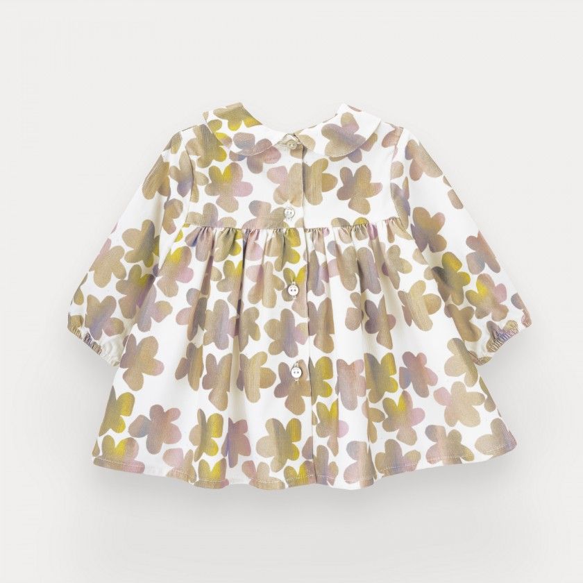 Vestido Belle de beb menina em bombazine estampada