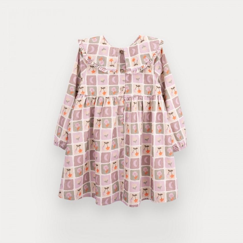 Vestido Cellie de menina em bombazine estampada