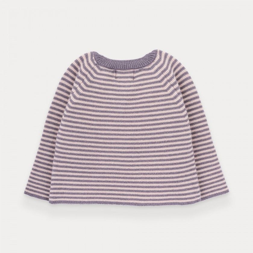 Blush Stripes knitted sweater for baby girl