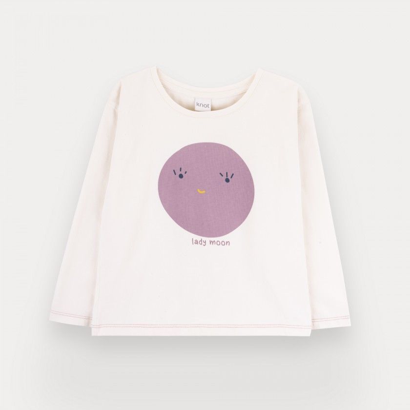 Lady Moon T-Shirt for girl in organic cotton