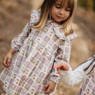 Vestido Cellie de menina em bombazine estampada