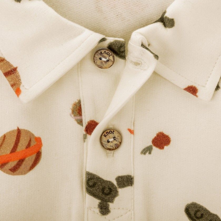 Polo Moon Journey de menino em algodo