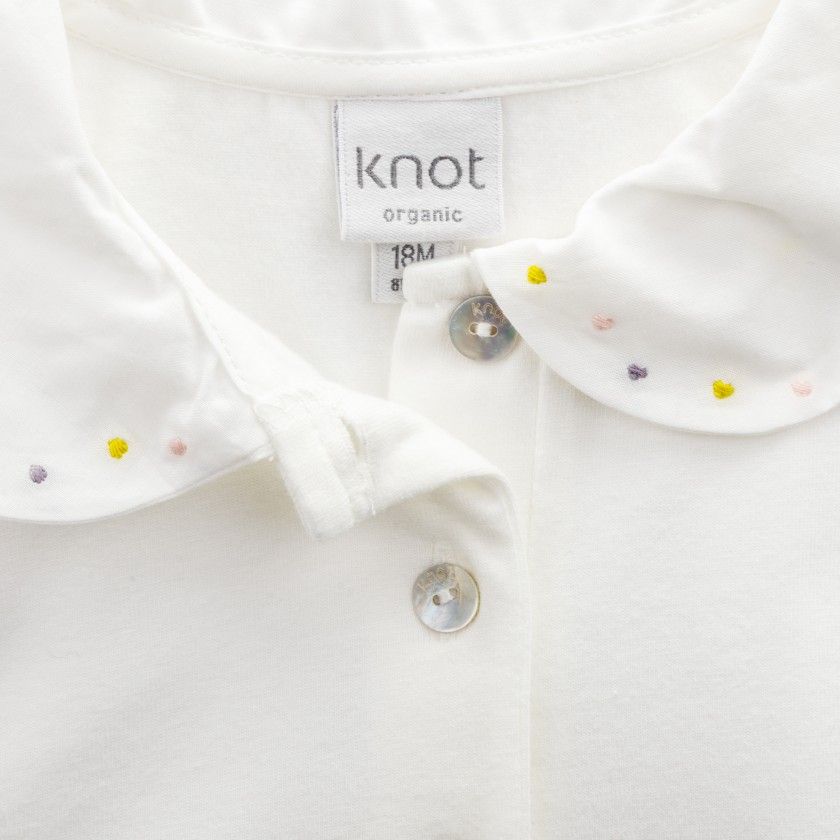 Polo Flora de menina em algodo orgnico