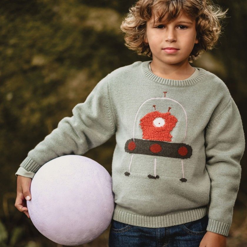 Moon Friend knitted sweater for boy
