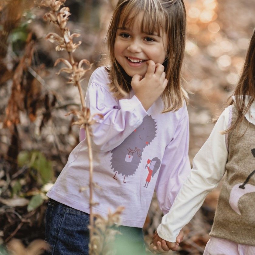 Fluffy Flower T-Shirt for girl in organic cotton