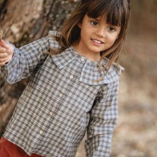 Lucia blouse for girl in checks