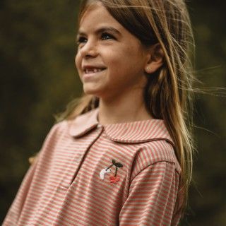 Cherrie Stripes polo for girl in cotton