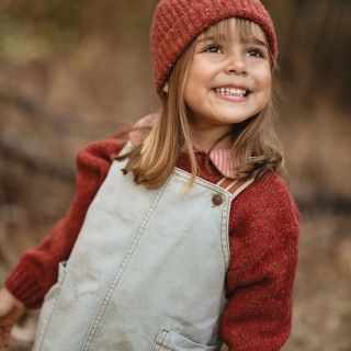 Emmie pinafore dress for girl in cotton twill