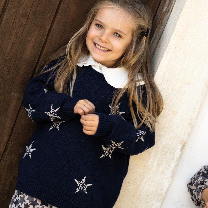 Starry Night knitted sweater for girl