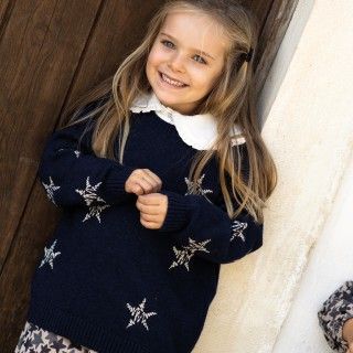 Camisola de malha Starry Night de menina