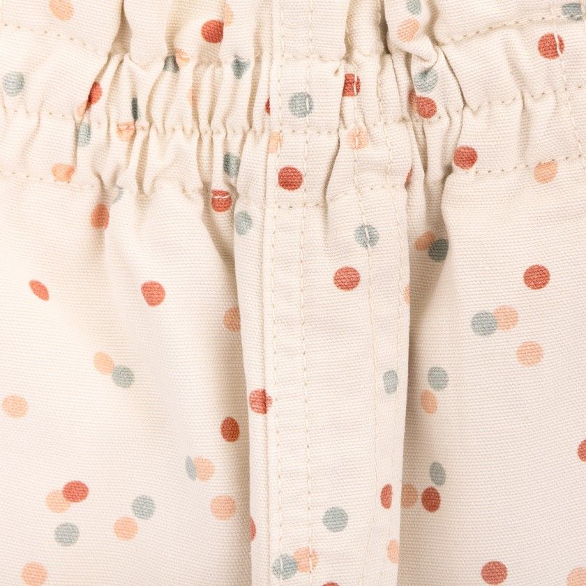 Playful Dots trousers for girl in cotton canvas