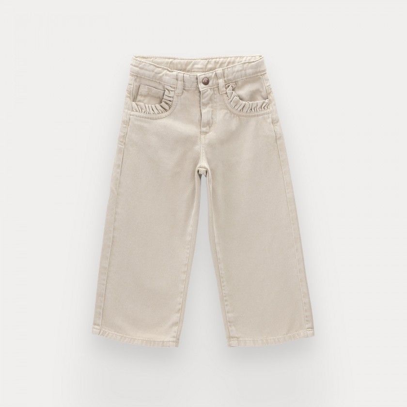 Cassy trousers for girl in cotton twill