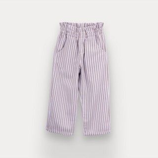 Orchid Stripes trousers for girl in cotton twill
