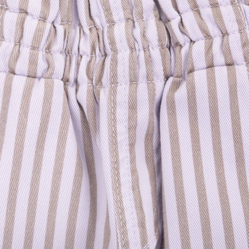 Orchid Stripes trousers for girl in cotton twill
