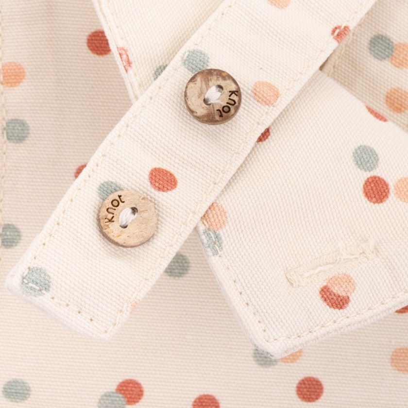 Playful Dots romper for baby girl in cotton canvas