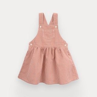 Leticia pinafore for girl in cotton canvas
