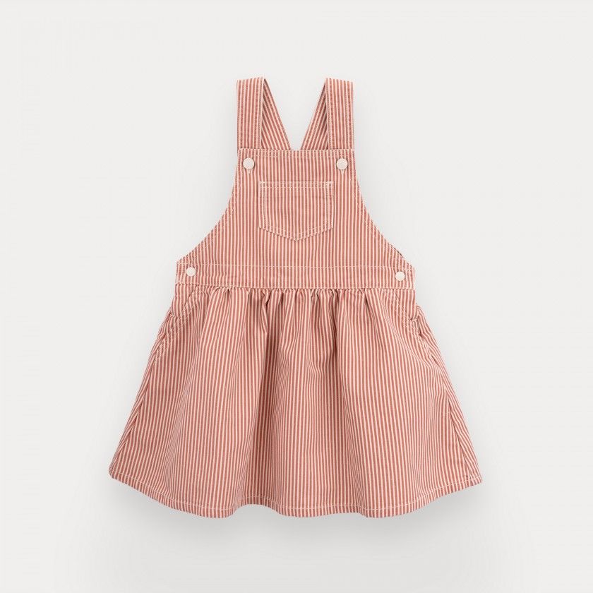 Leticia pinafore for girl in cotton canvas