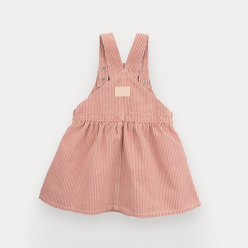 Leticia pinafore for girl in cotton canvas