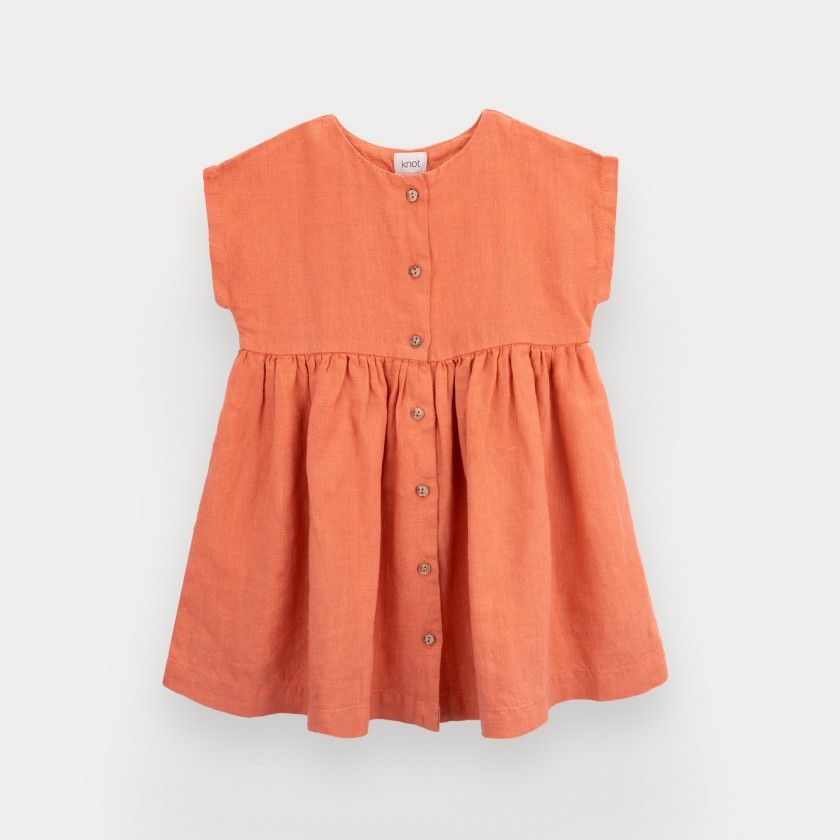 Riah dress for girl in linen