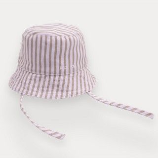 Orchid Stripes panama hat in cotton twill
