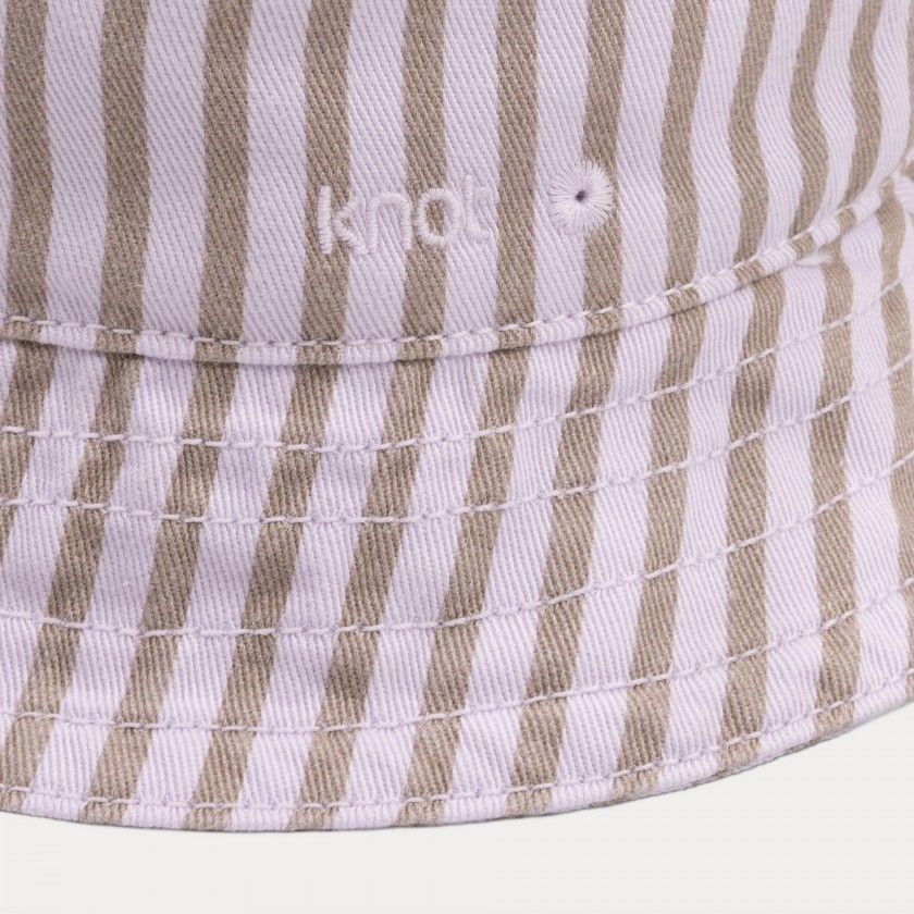 Orchid Stripes panama hat in cotton twill