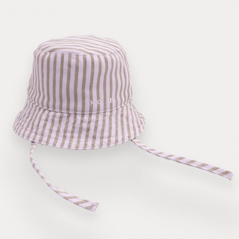 Orchid Stripes panama hat in cotton twill