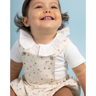 Playful Dots romper for baby girl in cotton canvas
