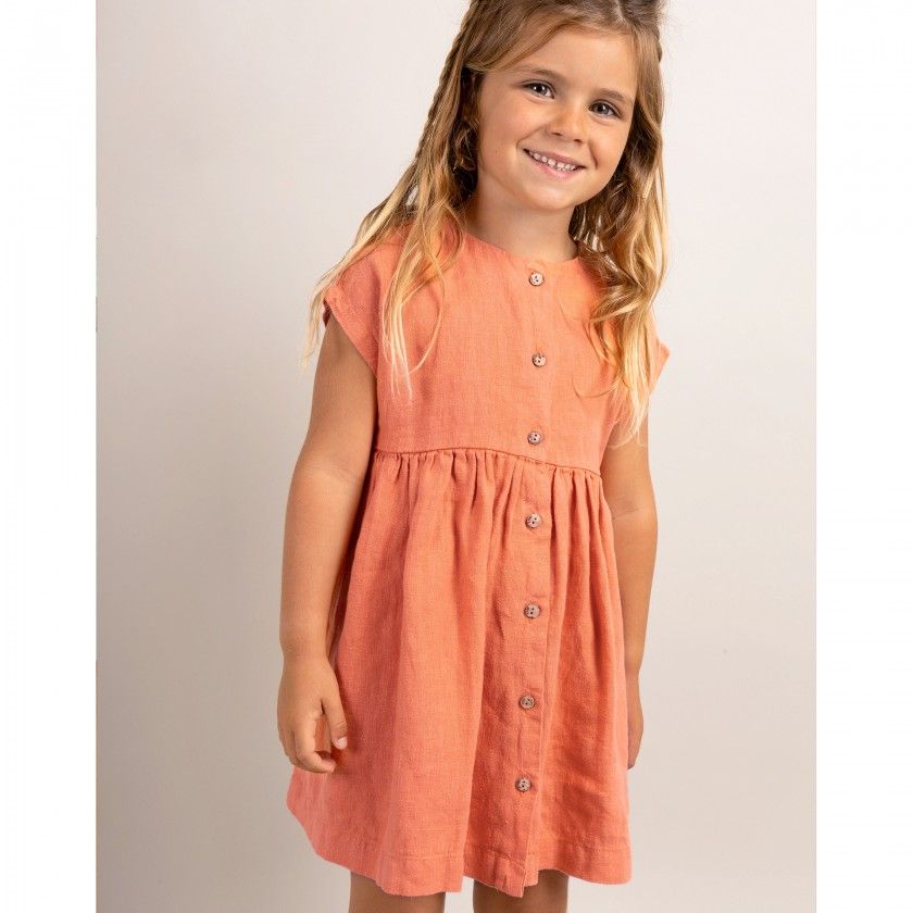 Riah dress for girl in linen